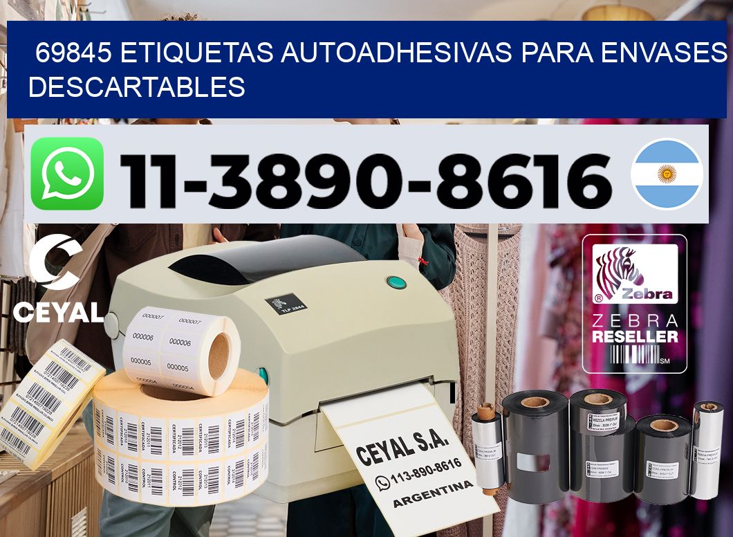 69845 etiquetas autoadhesivas para envases descartables