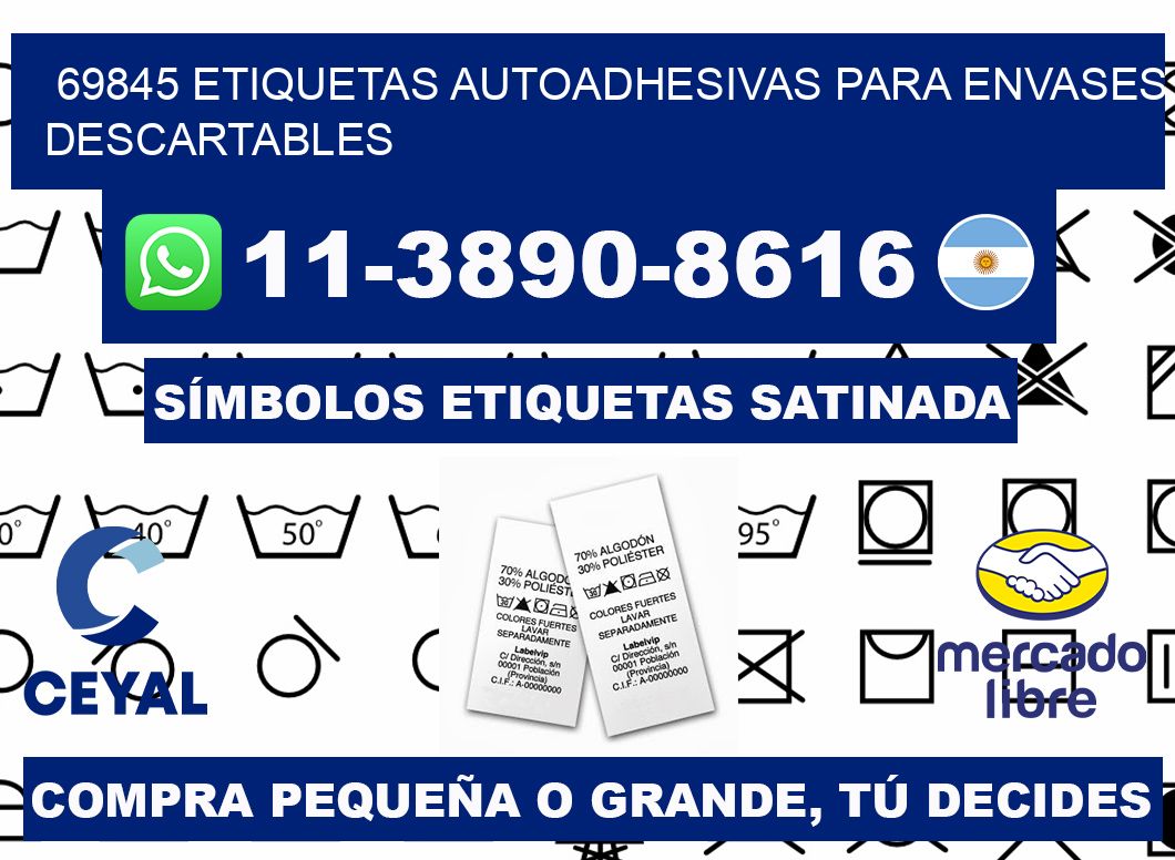 69845 etiquetas autoadhesivas para envases descartables