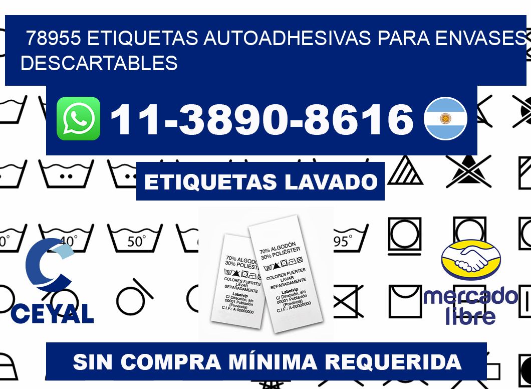 78955 etiquetas autoadhesivas para envases descartables