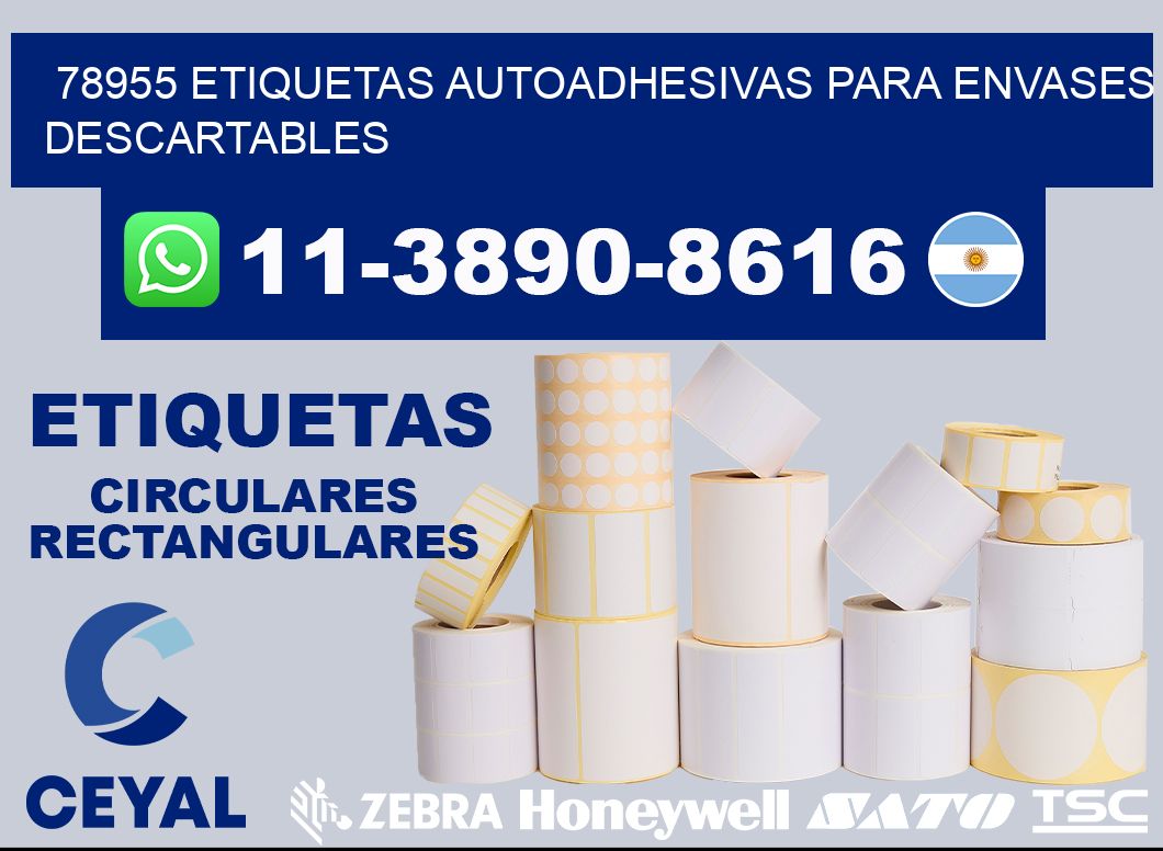 78955 etiquetas autoadhesivas para envases descartables
