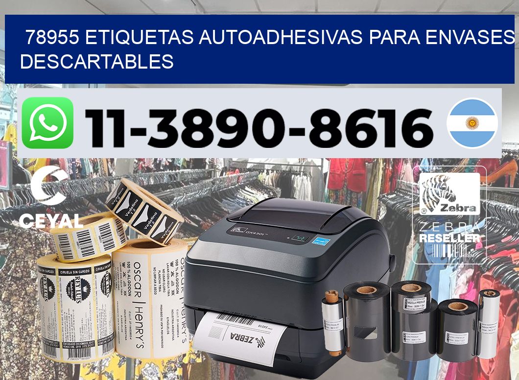 78955 etiquetas autoadhesivas para envases descartables