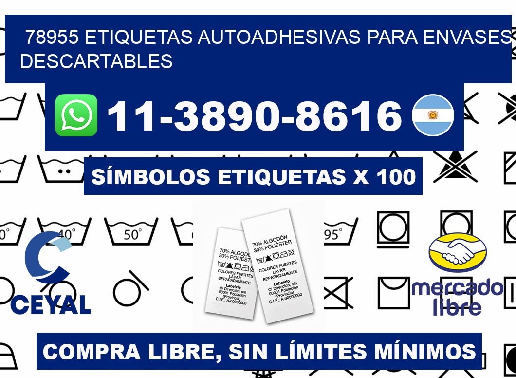 78955 etiquetas autoadhesivas para envases descartables