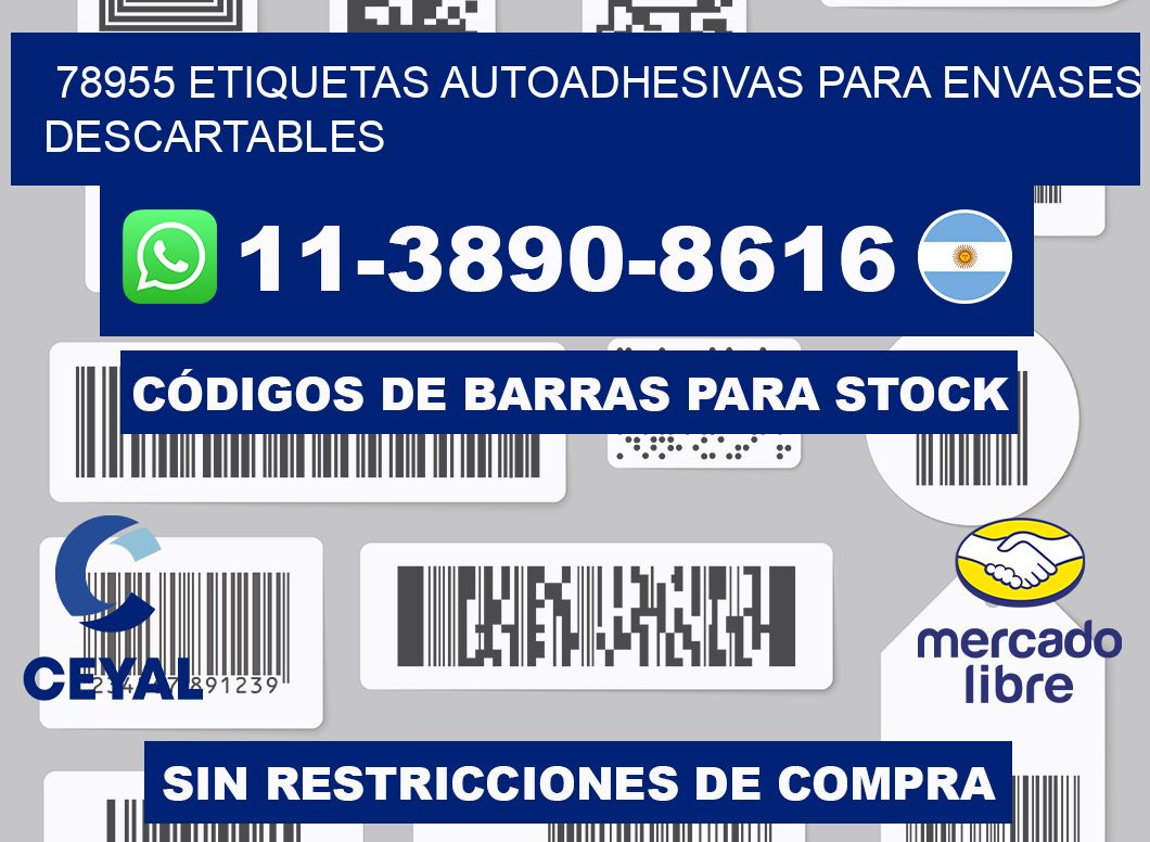78955 etiquetas autoadhesivas para envases descartables