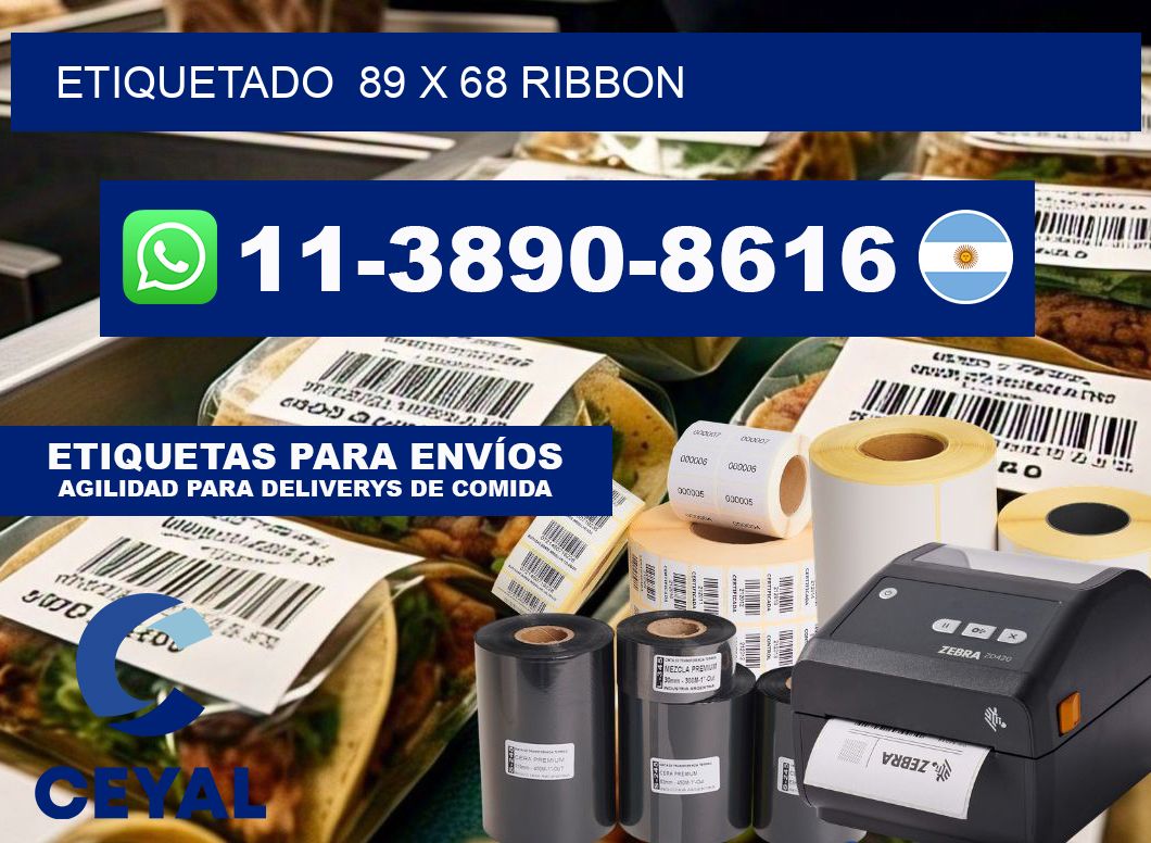 Etiquetado 89 x 68 ribbon