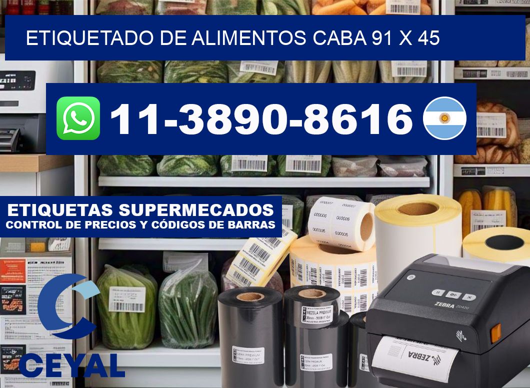 Etiquetado de alimentos caba 91 x 45