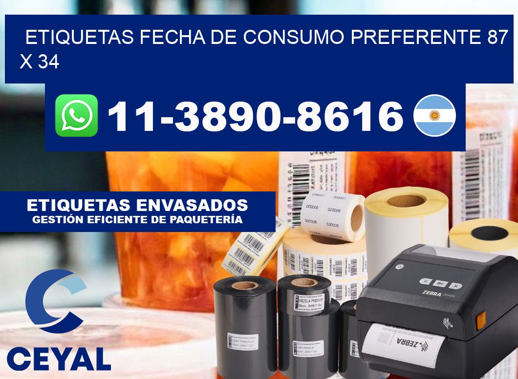 Etiquetas Fecha de consumo preferente 87 x 34