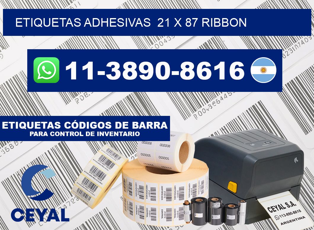 Etiquetas adhesivas  21 x 87 ribbon