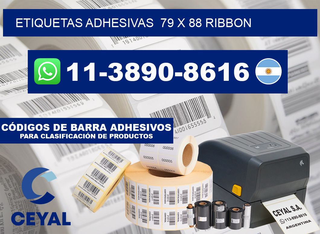 Etiquetas adhesivas  79 x 88 ribbon