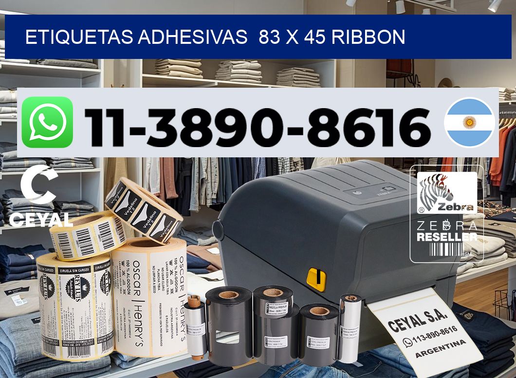 Etiquetas adhesivas  83 x 45 ribbon