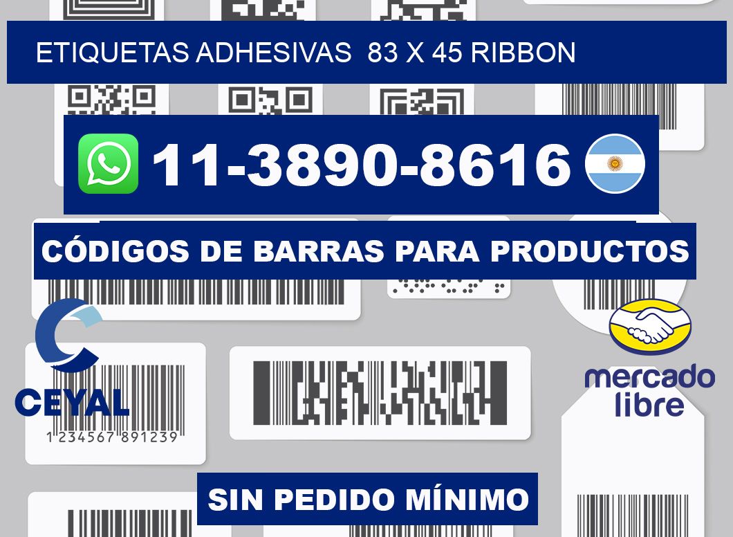 Etiquetas adhesivas  83 x 45 ribbon