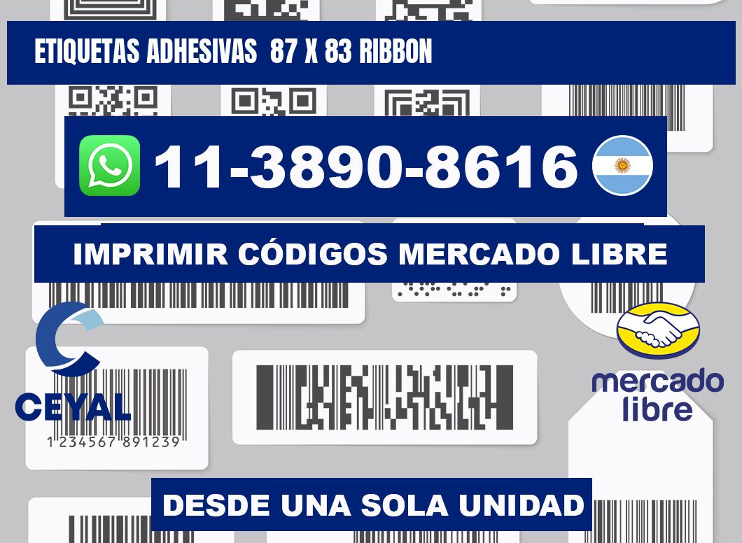 Etiquetas adhesivas  87 x 83 ribbon