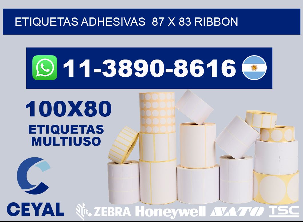 Etiquetas adhesivas  87 x 83 ribbon