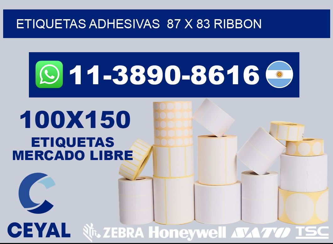 Etiquetas adhesivas  87 x 83 ribbon