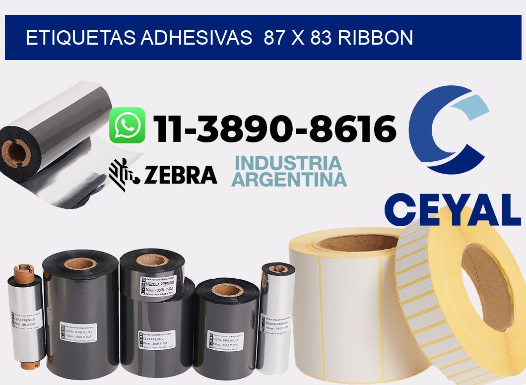 Etiquetas adhesivas  87 x 83 ribbon