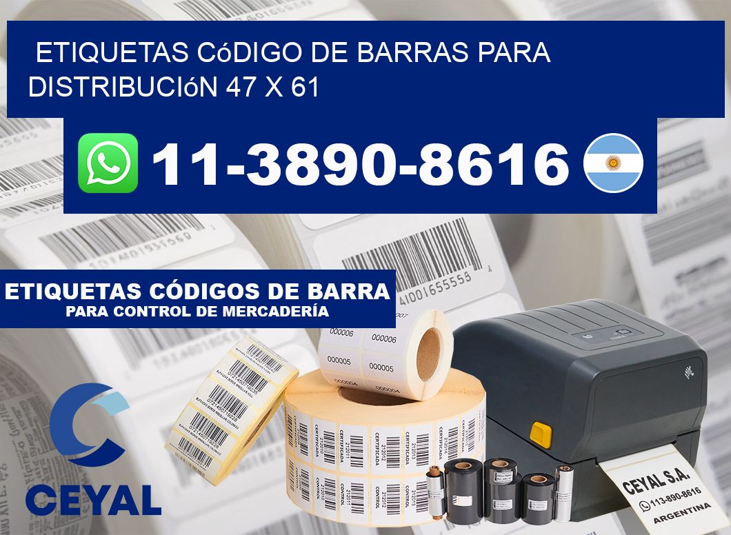 Etiquetas código de barras para distribución 47 x 61