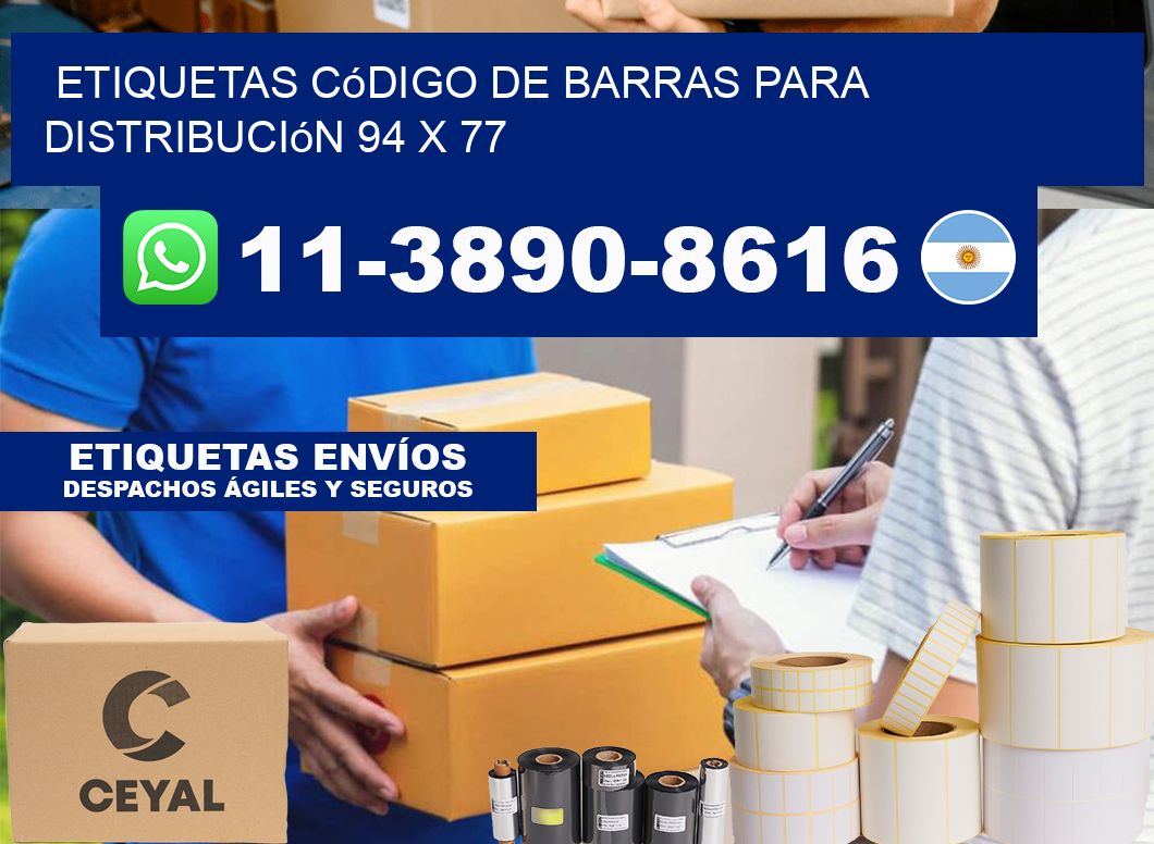 Etiquetas código de barras para distribución 94 x 77