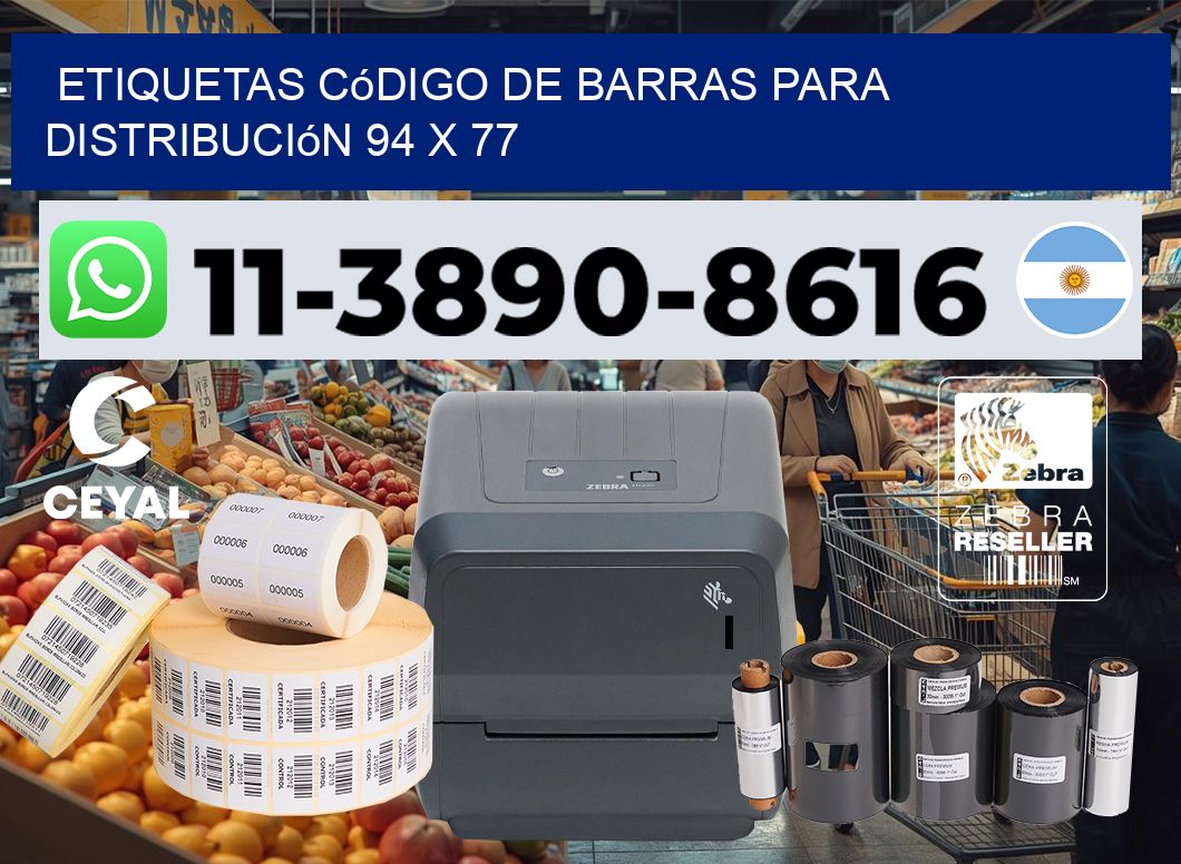 Etiquetas código de barras para distribución 94 x 77