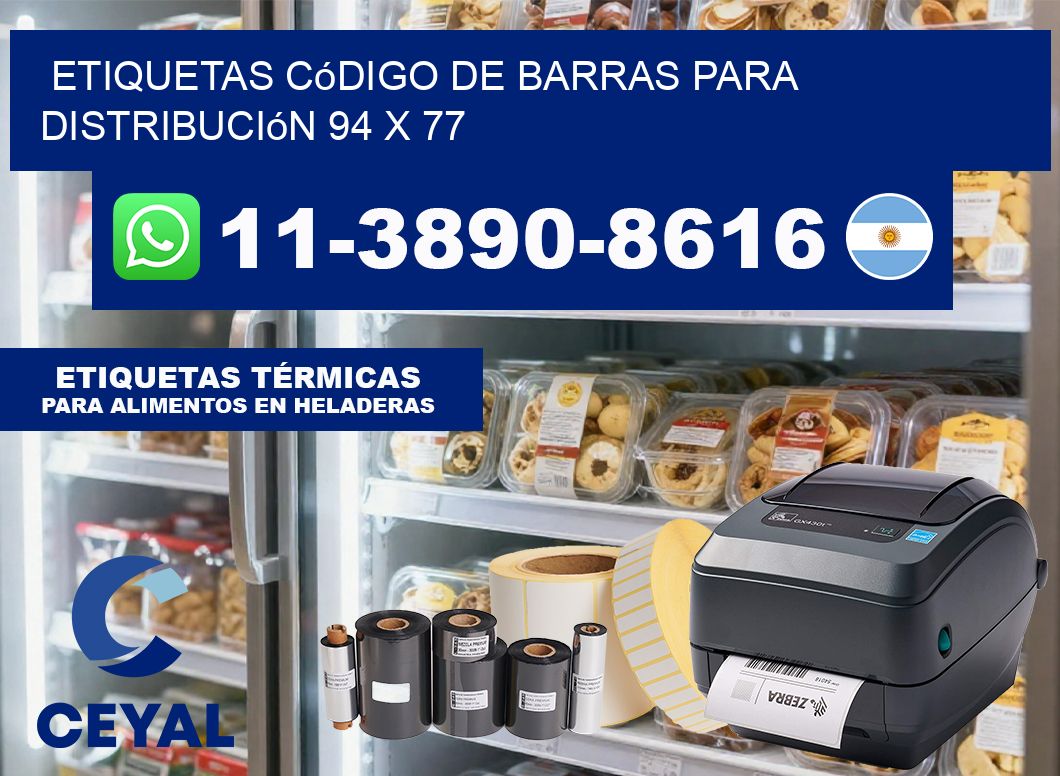 Etiquetas código de barras para distribución 94 x 77