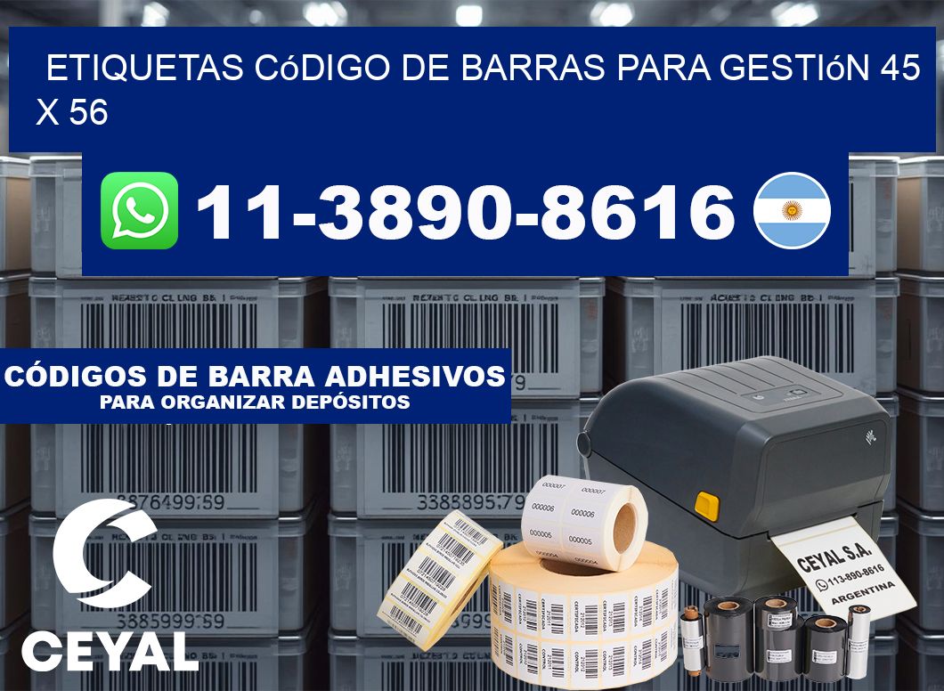Etiquetas código de barras para gestión 45 x 56