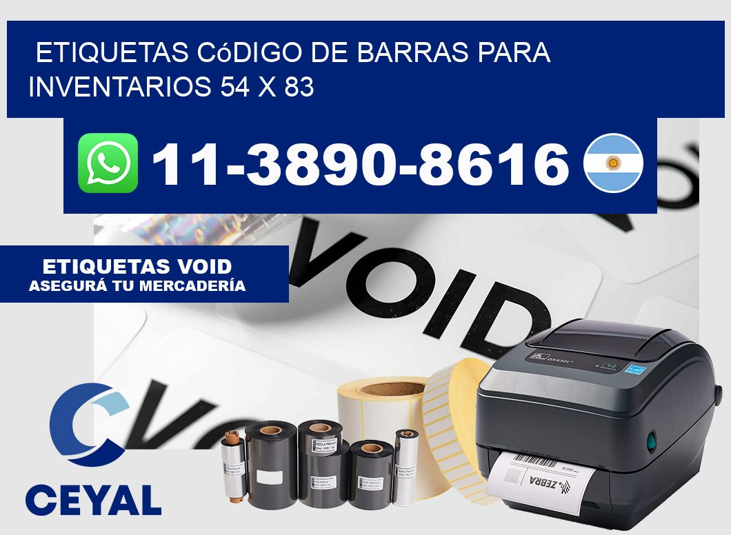 Etiquetas código de barras para inventarios 54 x 83