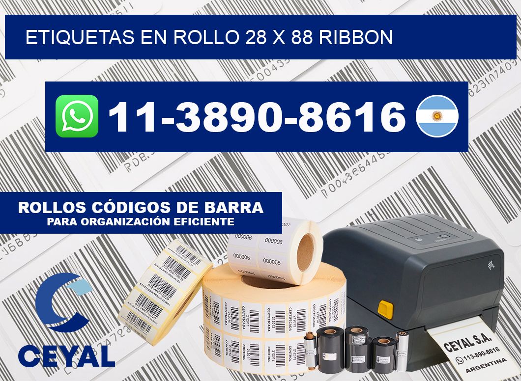 Etiquetas en rollo 28 x 88 ribbon