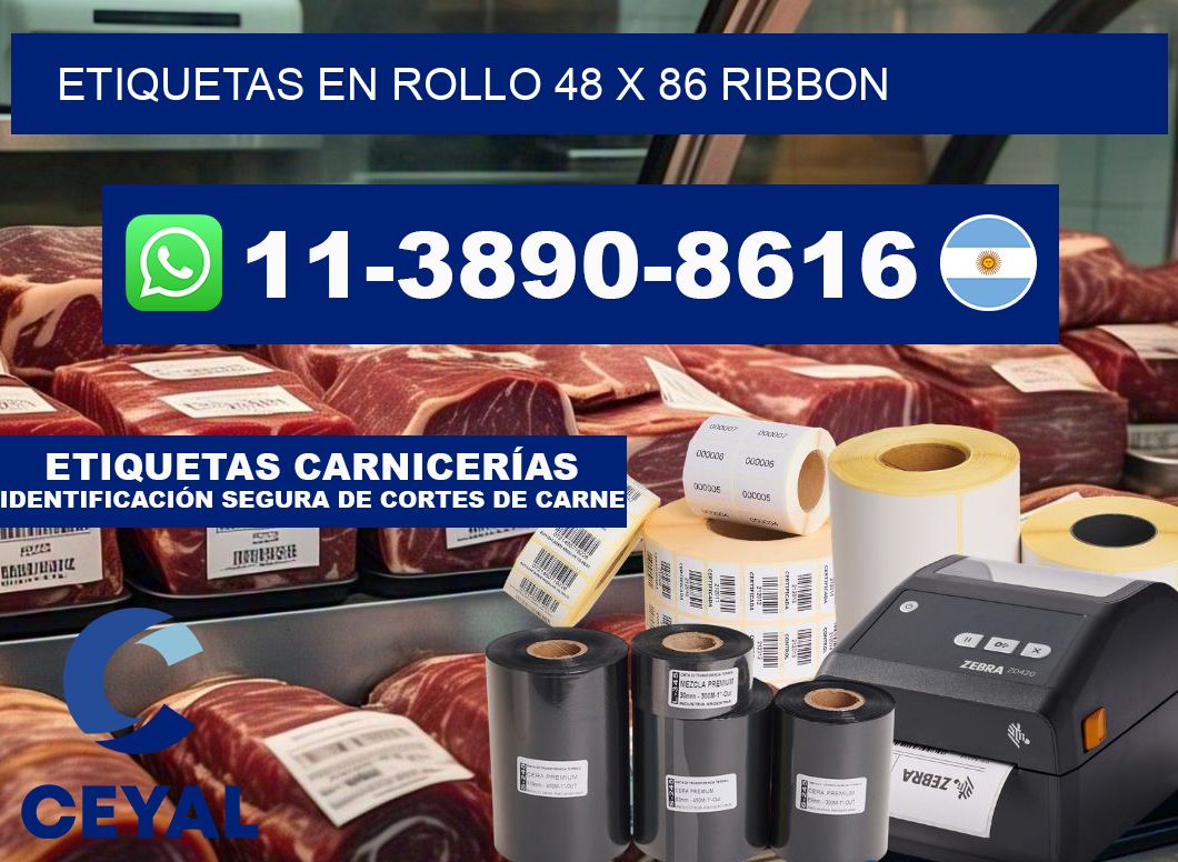 Etiquetas en rollo 48 x 86 ribbon