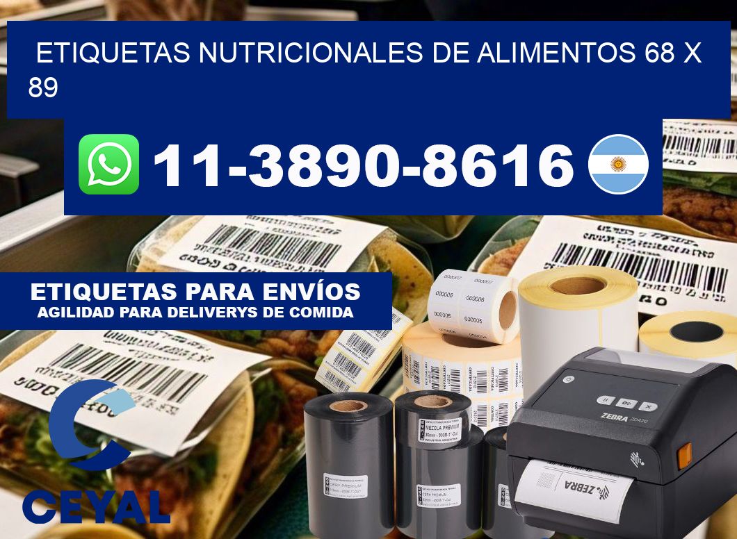 Etiquetas nutricionales de alimentos 68 x 89