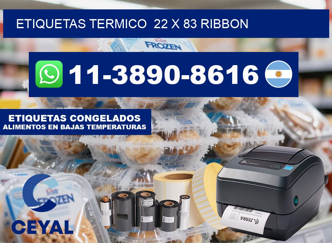 Etiquetas termico  22 x 83 ribbon