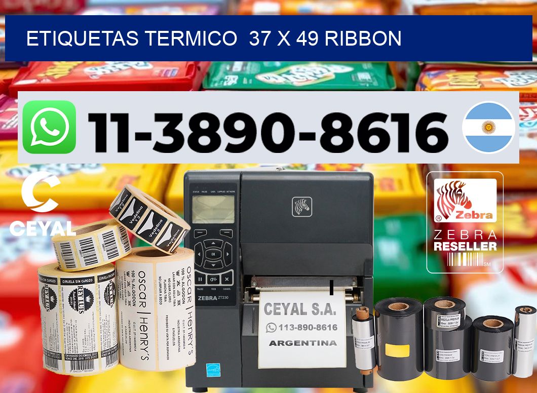 Etiquetas termico  37 x 49 ribbon