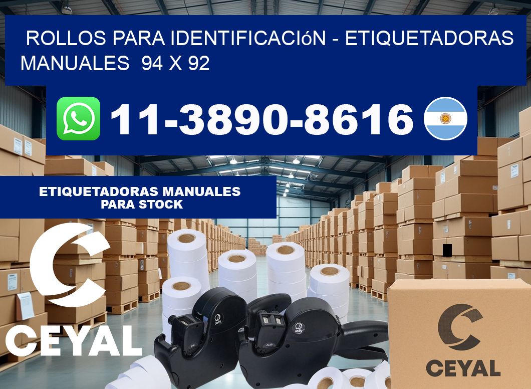 Rollos para identificación – Etiquetadoras Manuales  94 x 92