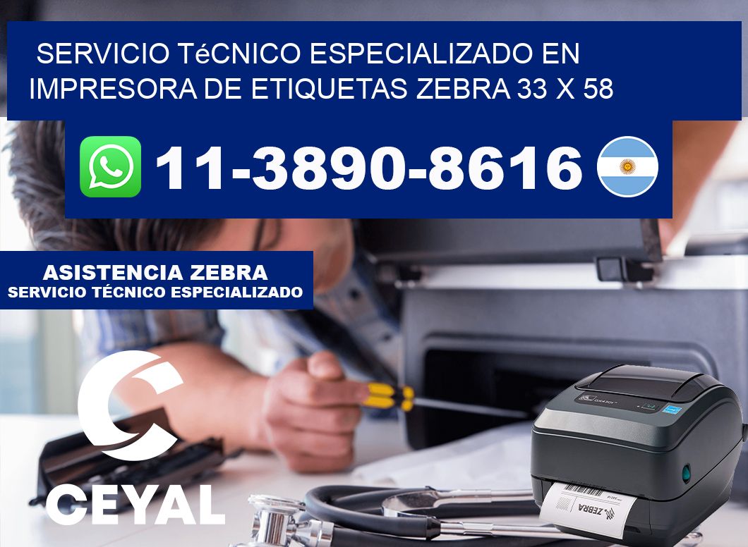 Servicio Técnico Especializado en Impresora de Etiquetas Zebra 33 x 58