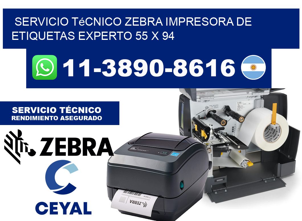 Servicio Técnico Zebra Impresora de Etiquetas Experto 55 x 94