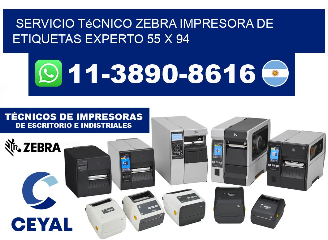 Servicio Técnico Zebra Impresora de Etiquetas Experto 55 x 94