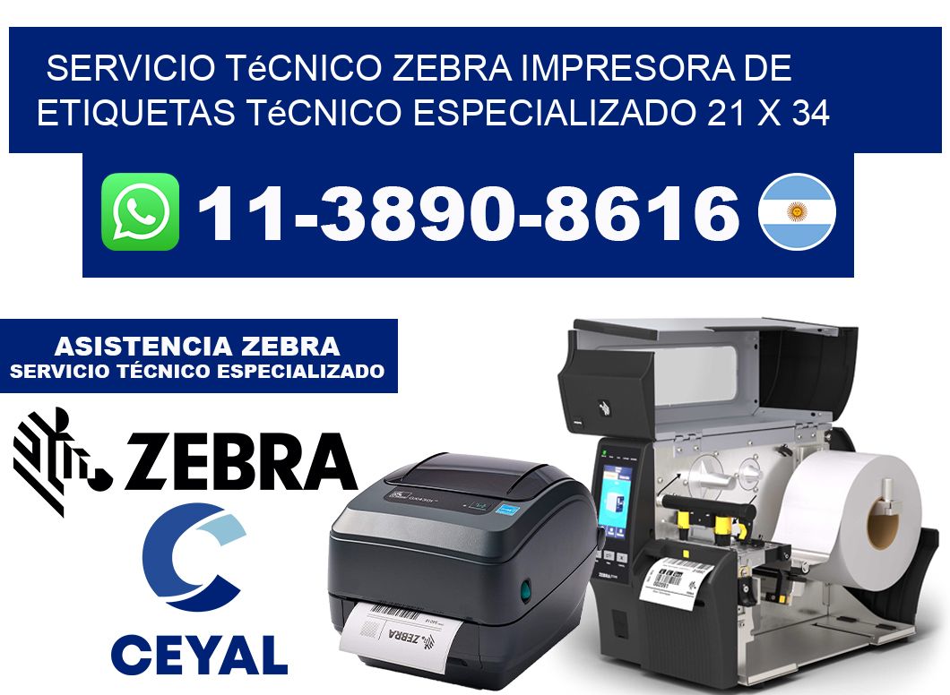 Servicio Técnico Zebra Impresora de Etiquetas Técnico Especializado 21 x 34