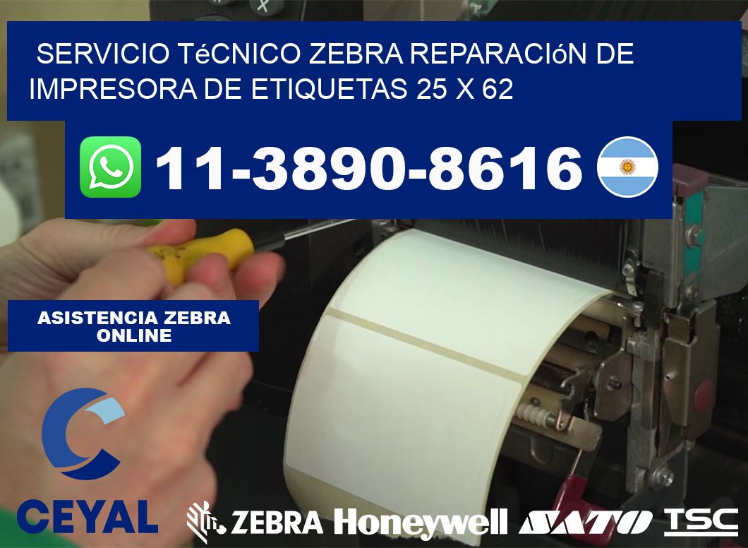 Servicio Técnico Zebra Reparación de Impresora de Etiquetas 25 x 62