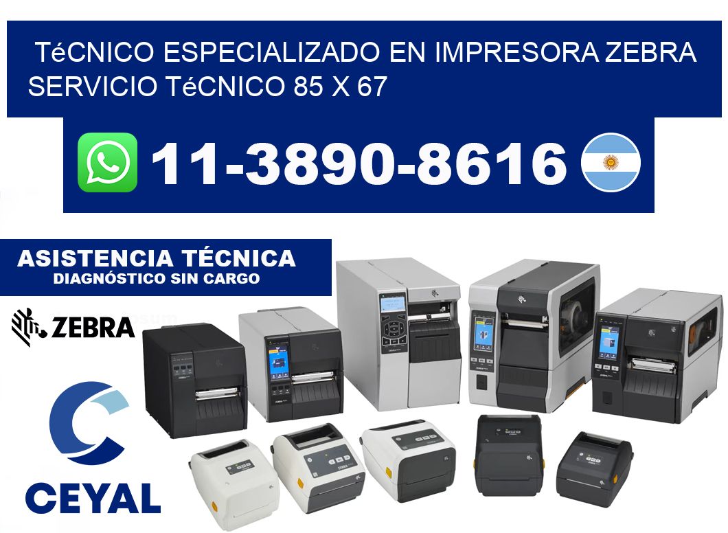 Técnico Especializado en Impresora Zebra Servicio Técnico 85 x 67