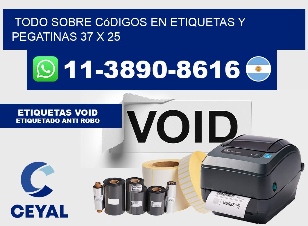 Todo sobre códigos en etiquetas y pegatinas 37 x 25