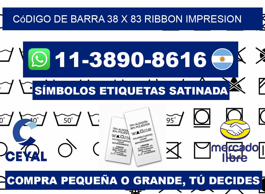 código de barra 38 x 83 ribbon impresion