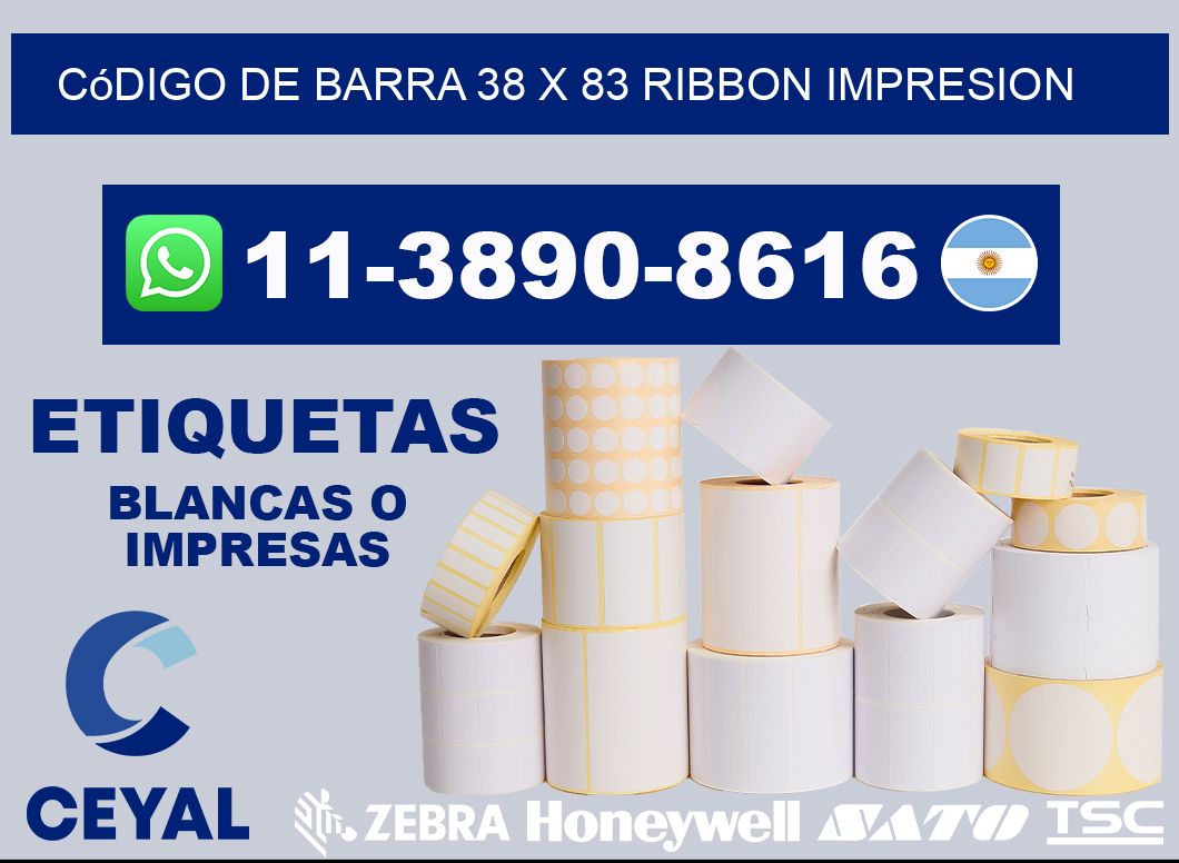 código de barra 38 x 83 ribbon impresion