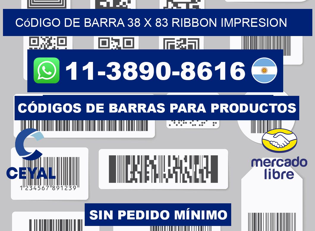 código de barra 38 x 83 ribbon impresion