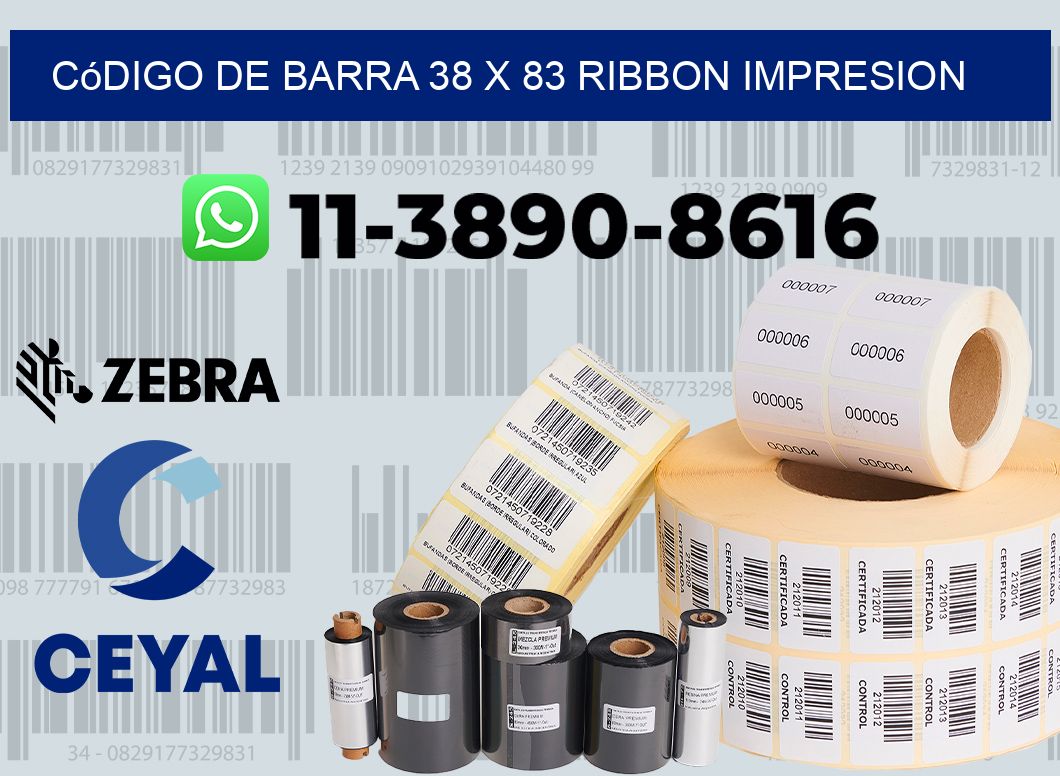 código de barra 38 x 83 ribbon impresion