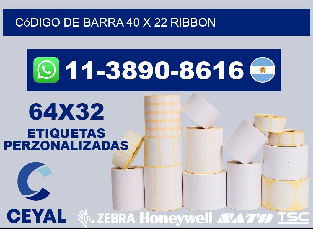 código de barra 40 x 22 ribbon