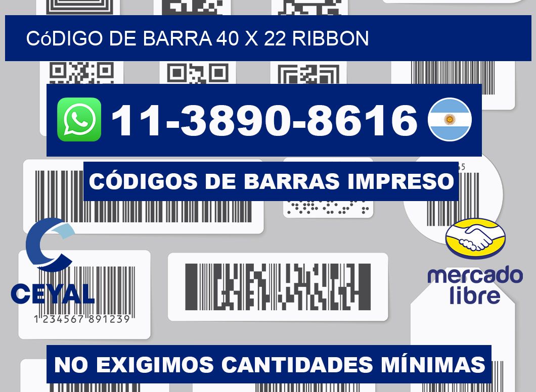 código de barra 40 x 22 ribbon