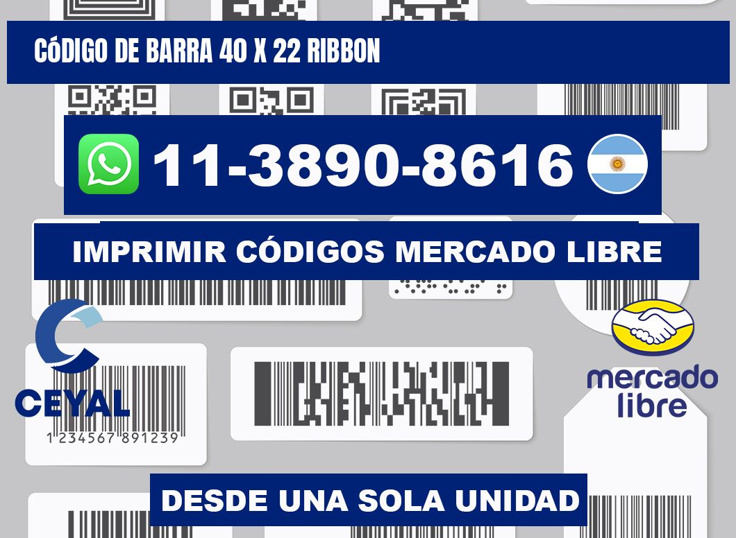código de barra 40 x 22 ribbon