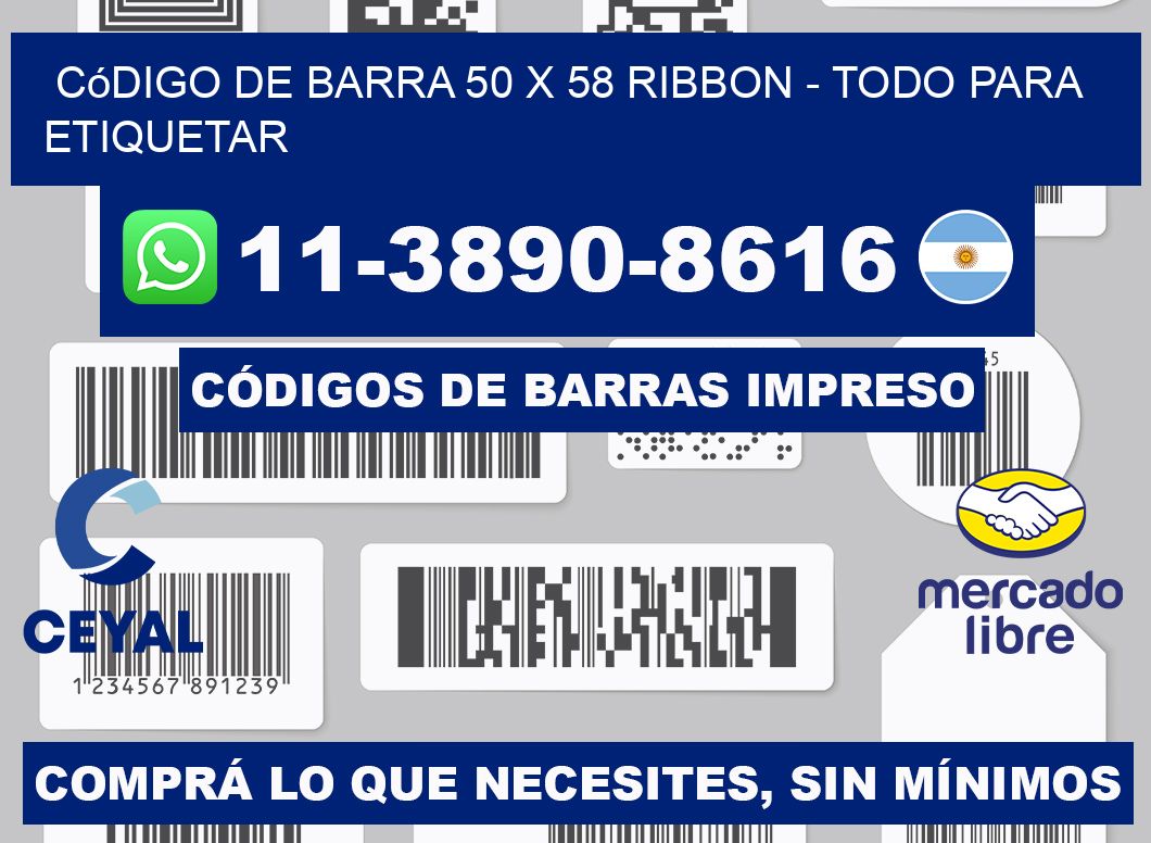 código de barra 50 x 58 ribbon - Todo para Etiquetar