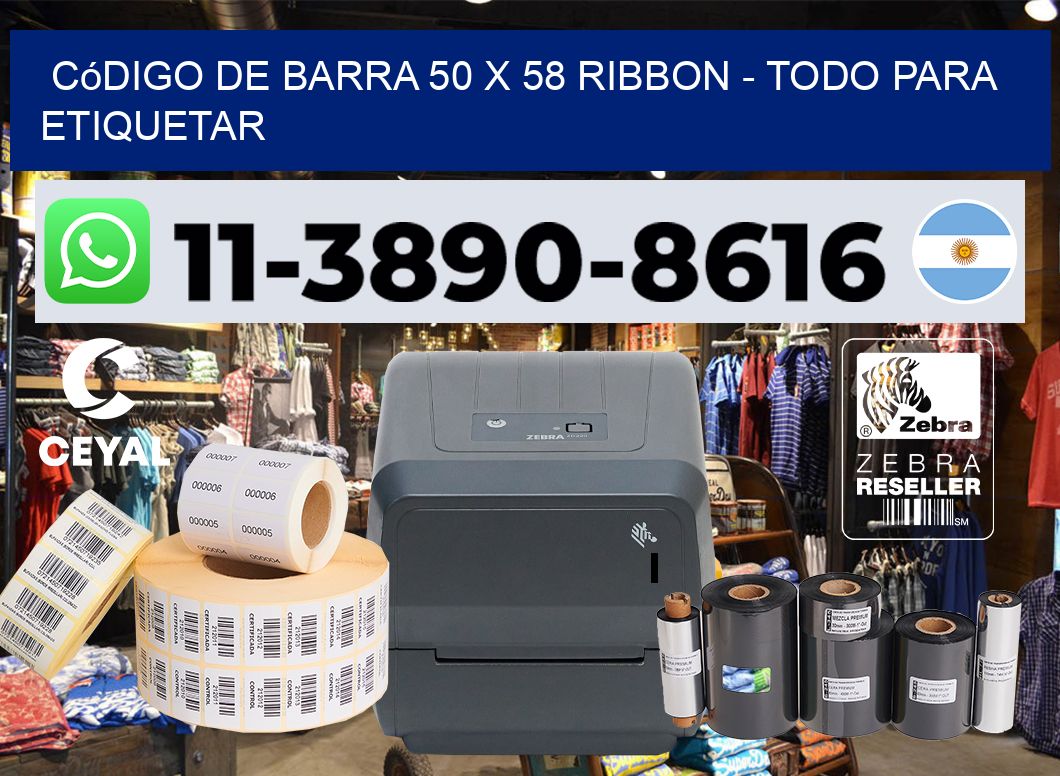 código de barra 50 x 58 ribbon - Todo para Etiquetar