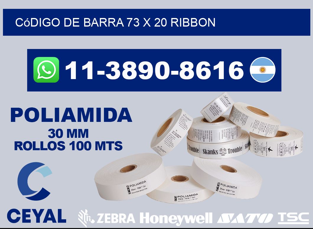 código de barra 73 x 20 ribbon