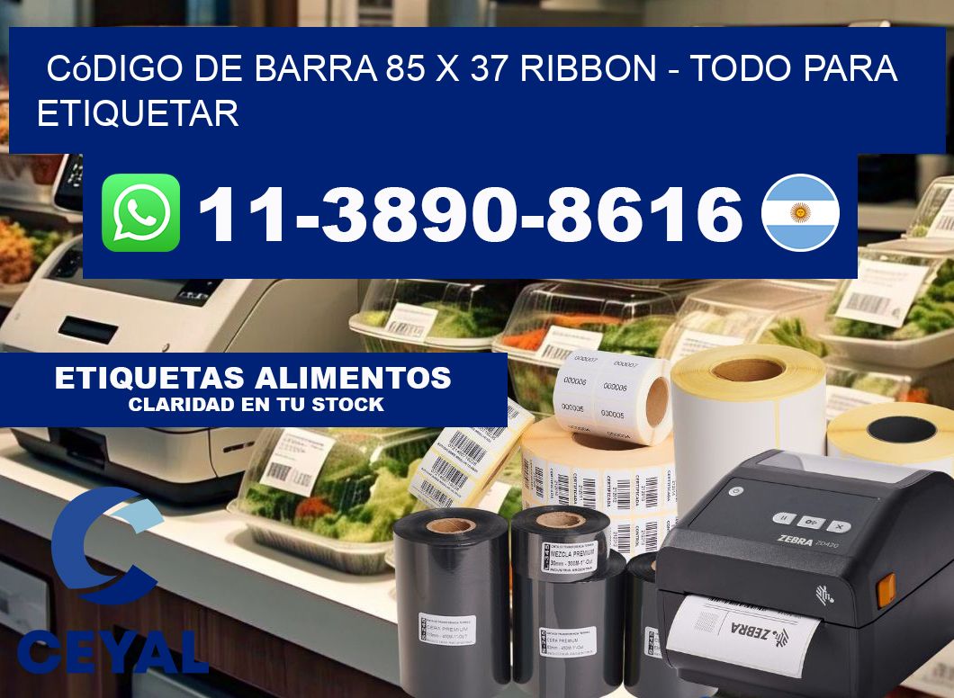 código de barra 85 x 37 ribbon - Todo para Etiquetar