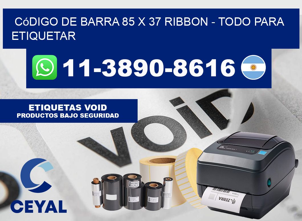 código de barra 85 x 37 ribbon - Todo para Etiquetar