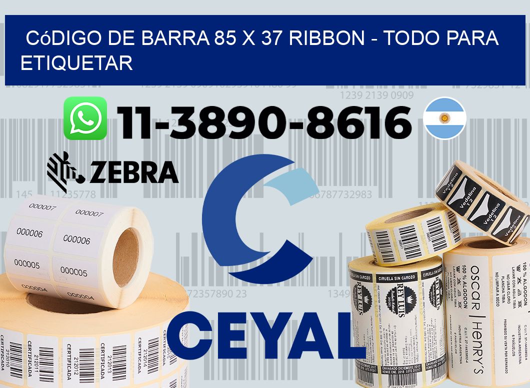 código de barra 85 x 37 ribbon - Todo para Etiquetar